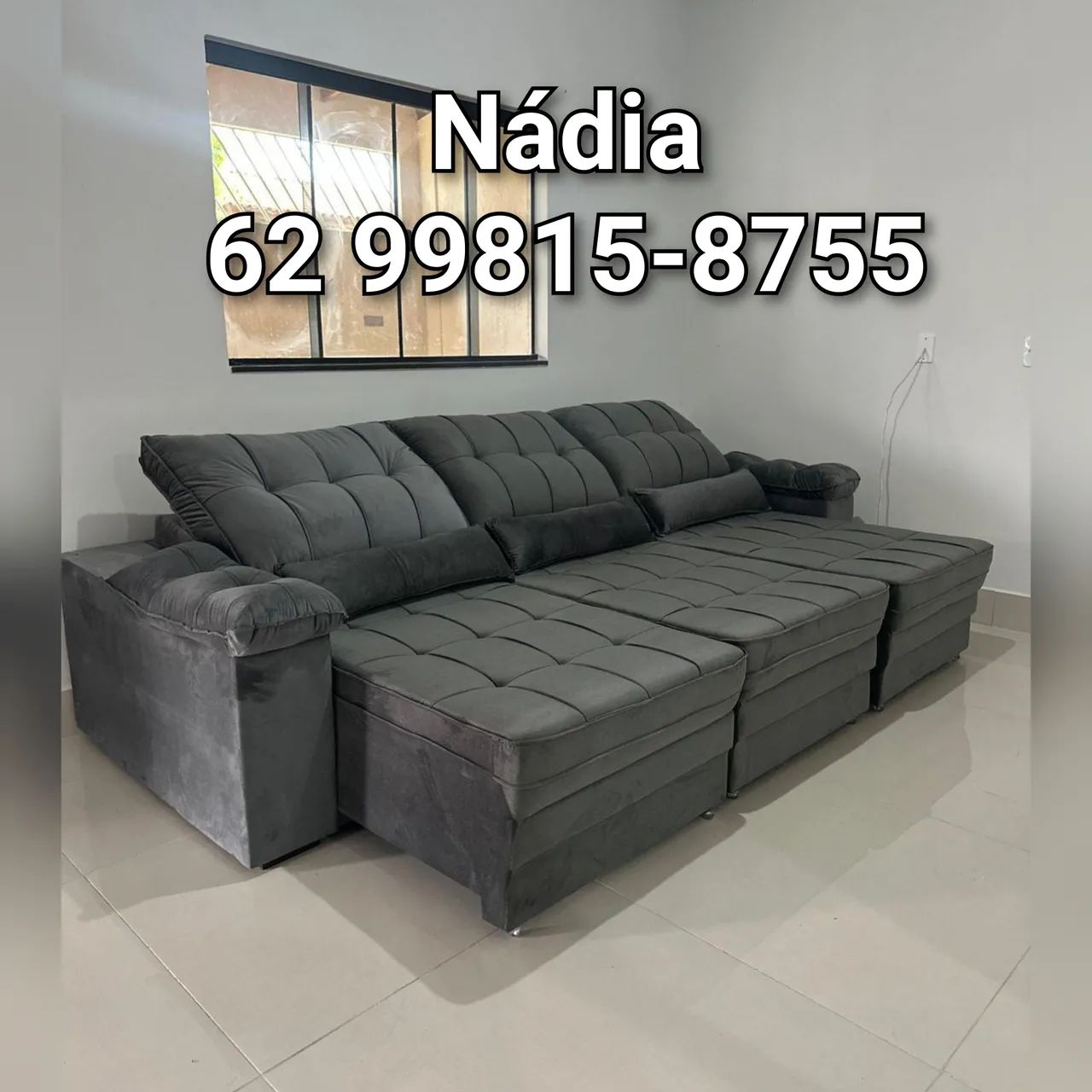 SOFÁ RETRÁTIL E RECLINÁVEL VARIAS CORES DISPONÍVEIS,, NOVO 