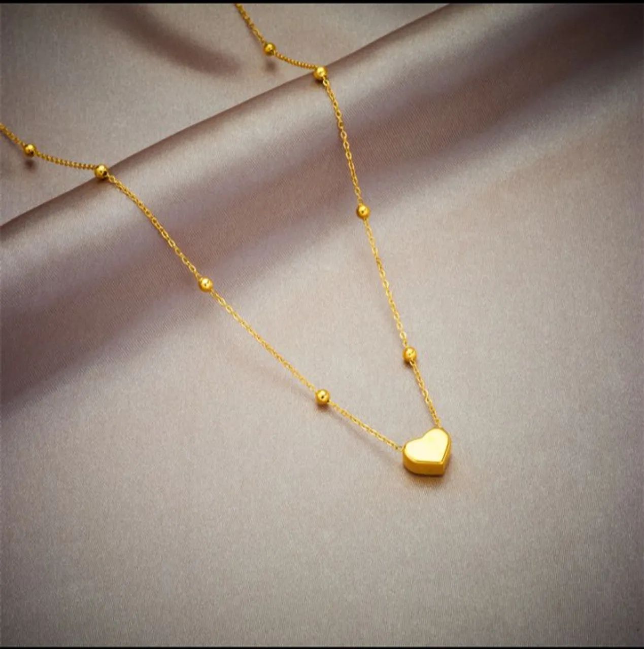 Conjunto Colar e Tornozeleira Coração Ouro 18k - Qualidade e Brilho - Foto 2