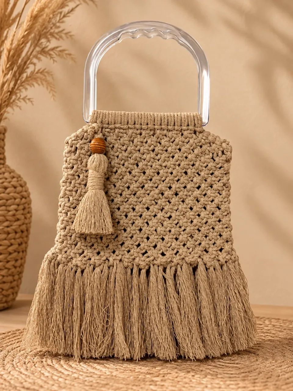 Bolsa Artesanal de Macramê - Foto 2