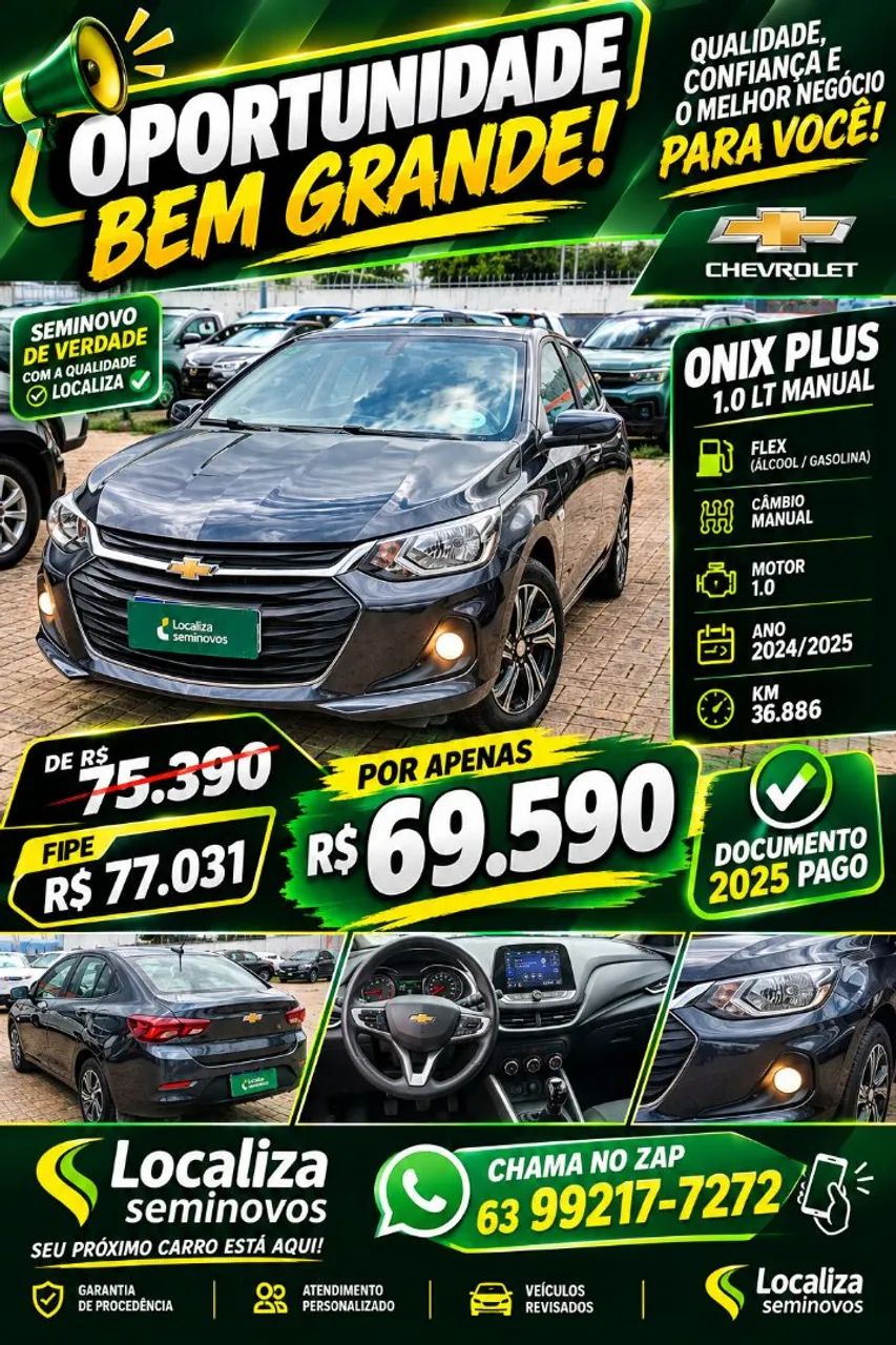 Chevrolet Onix Plus LT 1.0 12V Flex Mec. 4P 2025