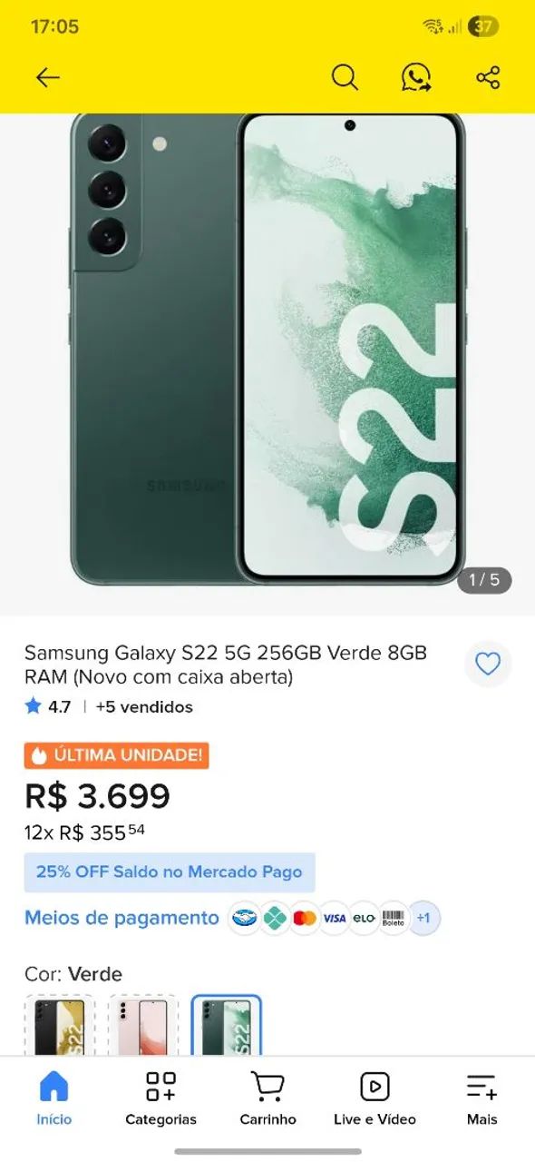 TROCO EM IPHONE 12 PRO MAX UN S22 NOVO 