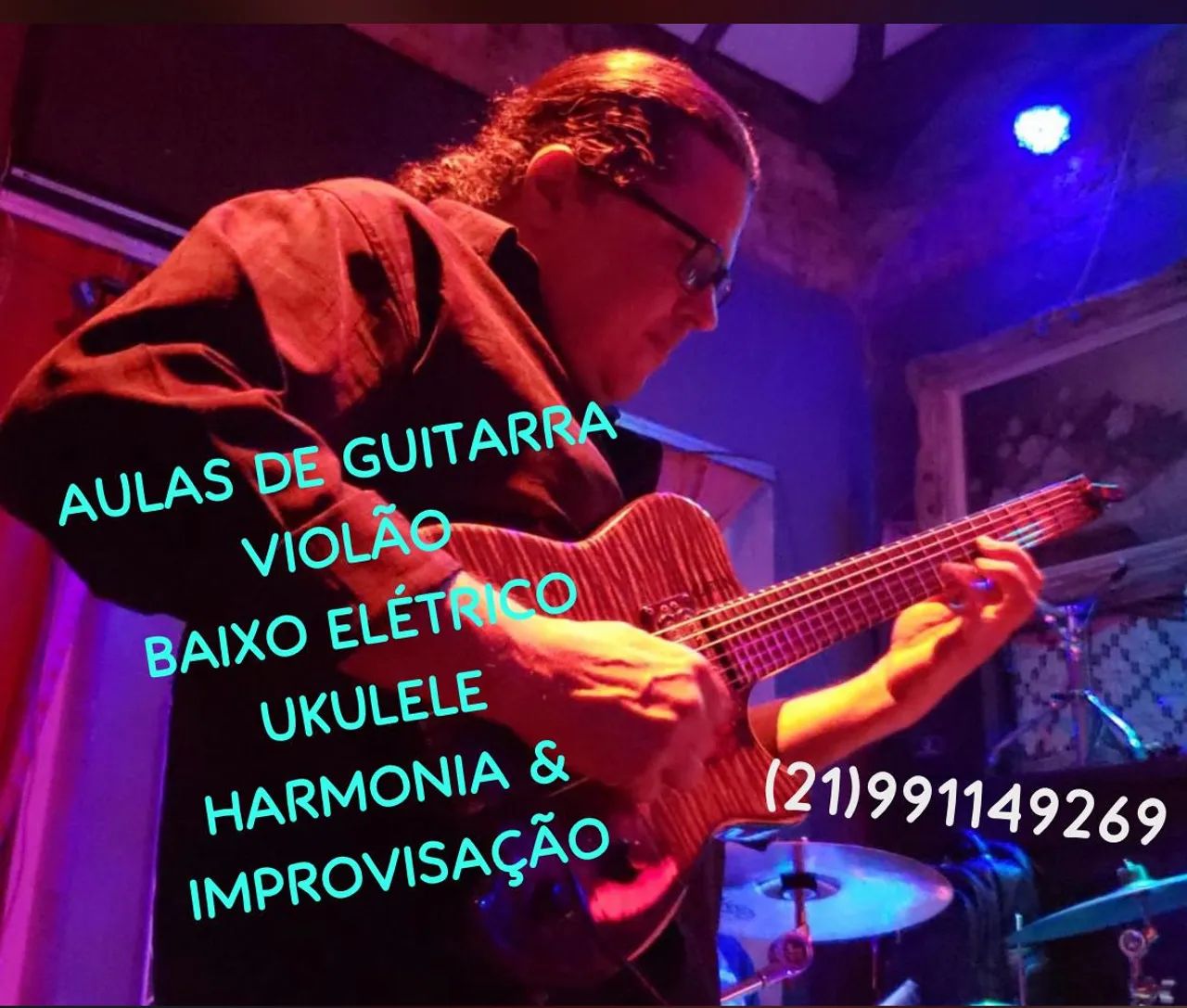AULAS DE GUITARRA VIOLÃO BAIXO ELÉTRICO E UKULELE. HARMONIA E IMPROVISAÇÃO. - Foto 3