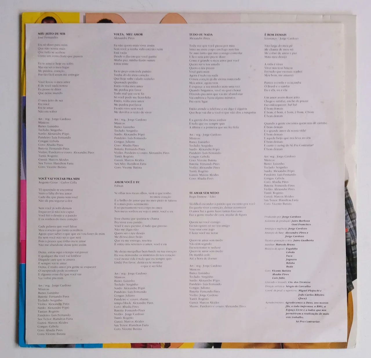 Só pra contrariar, RCA 1994, Disco de Vinil  - Foto 3