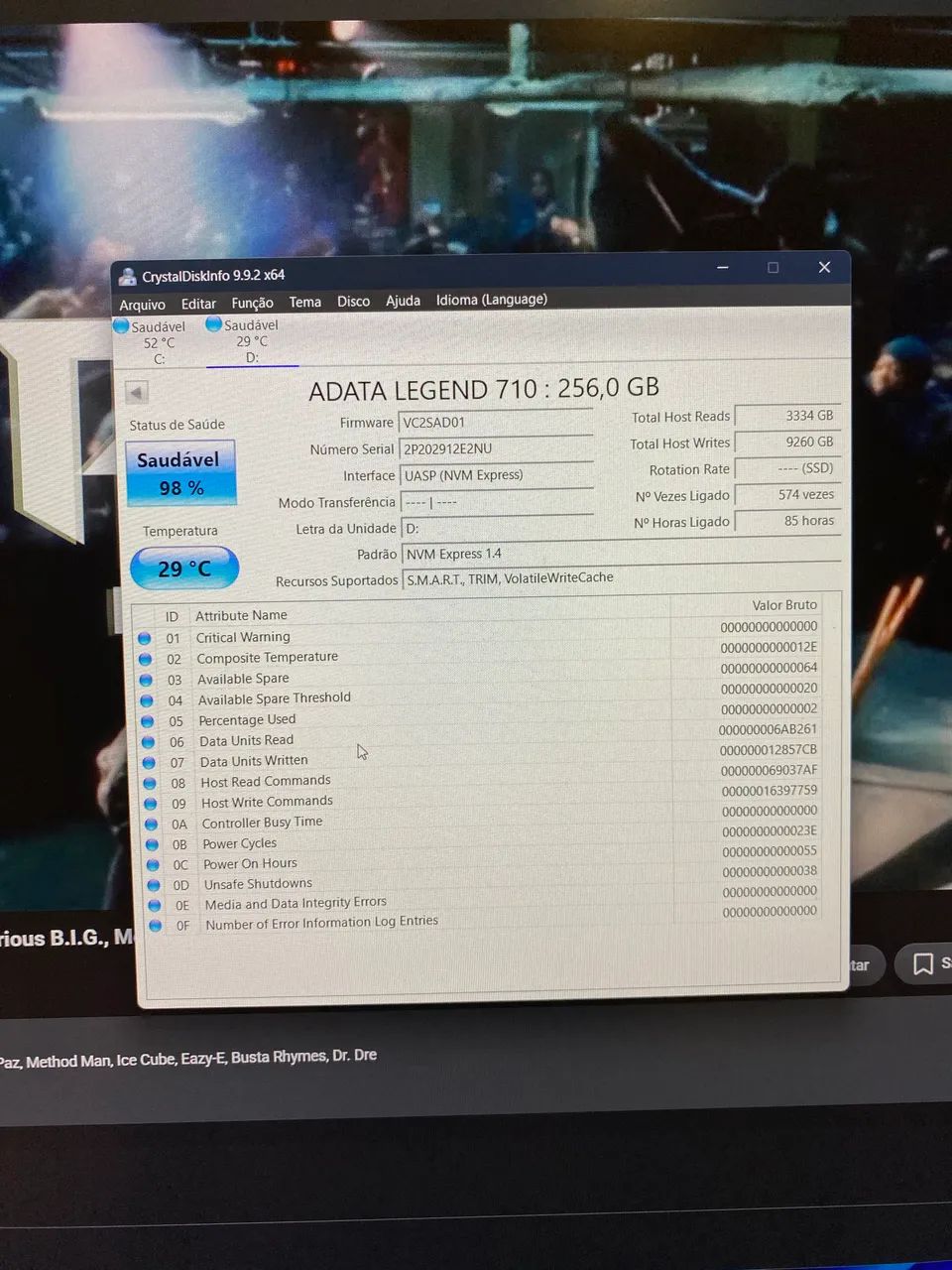 SSD Nvme Adata Legend 710 256gb - Foto 4