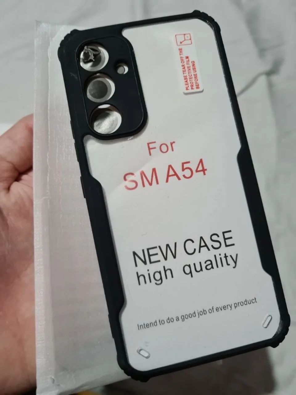 Capa para celular Samsung A54 cor preta e transparente