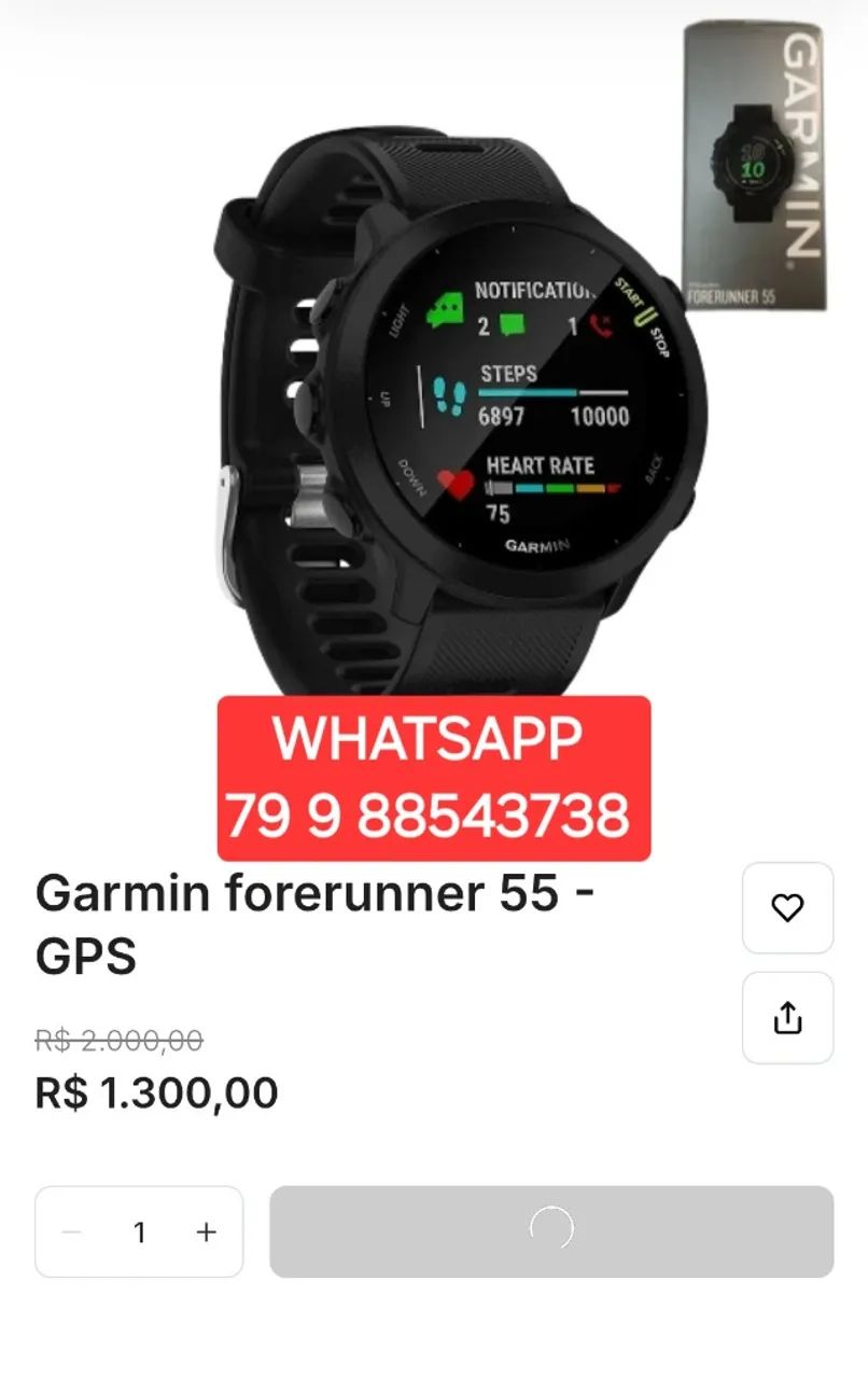 GARMIN FORERUNNER 55 GPS STRAVA ORIGINAL LACRADO LANÇAMENTO TEMOS OUTROS  