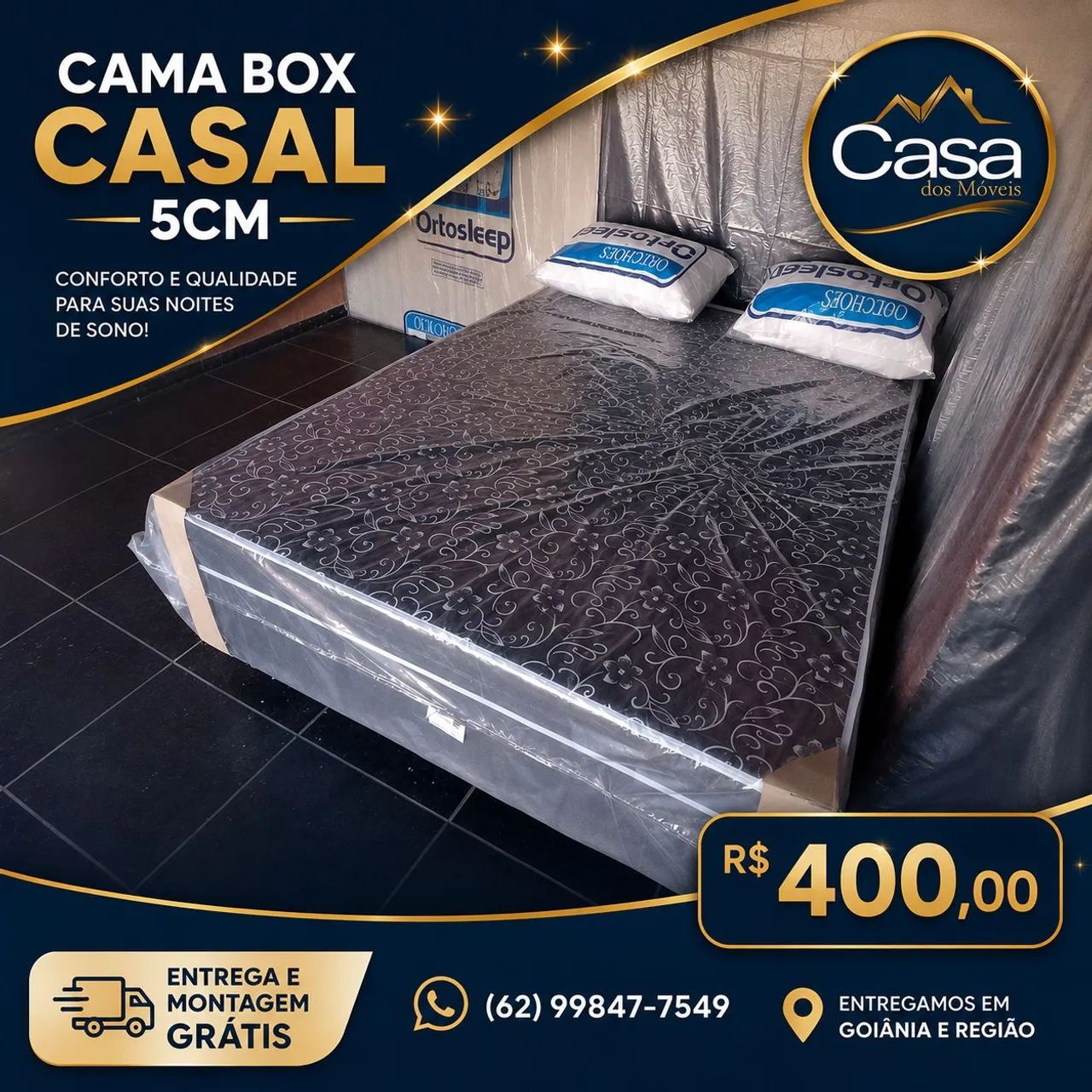 Cama box casal 5cm Ligue já 