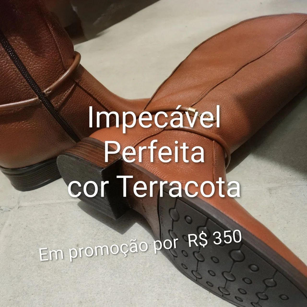 Bota cano alto, núm. 39 . Couro