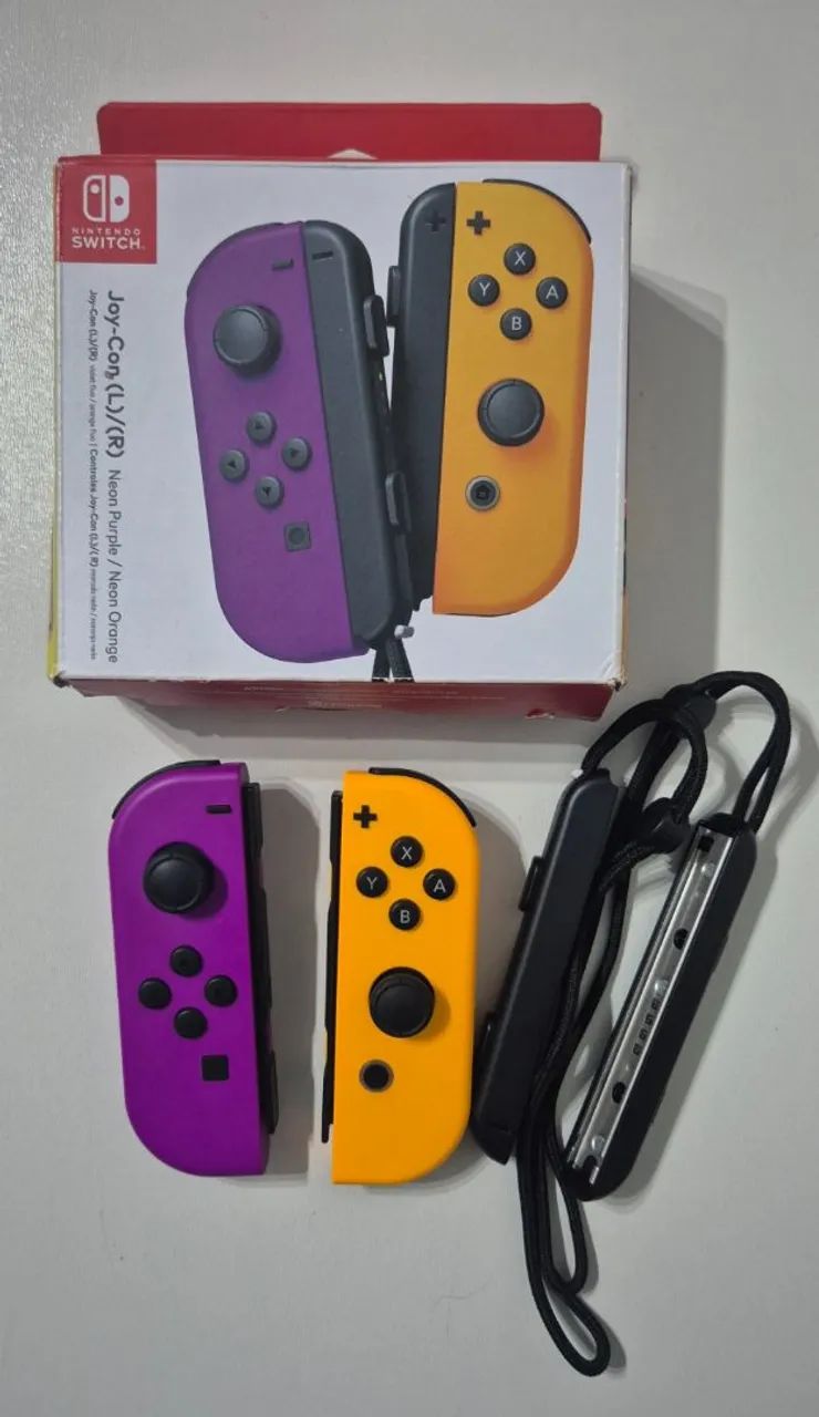 Controle Joy-Cons Roxo e Laranja original seminovo Nintendo Switch 