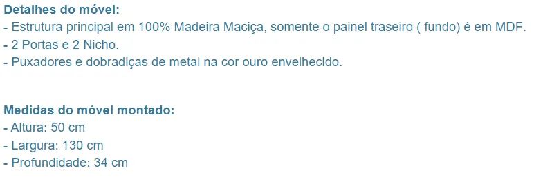 Rack TV com 2 Portas e 2 Nichos de Madeira - Foto 3