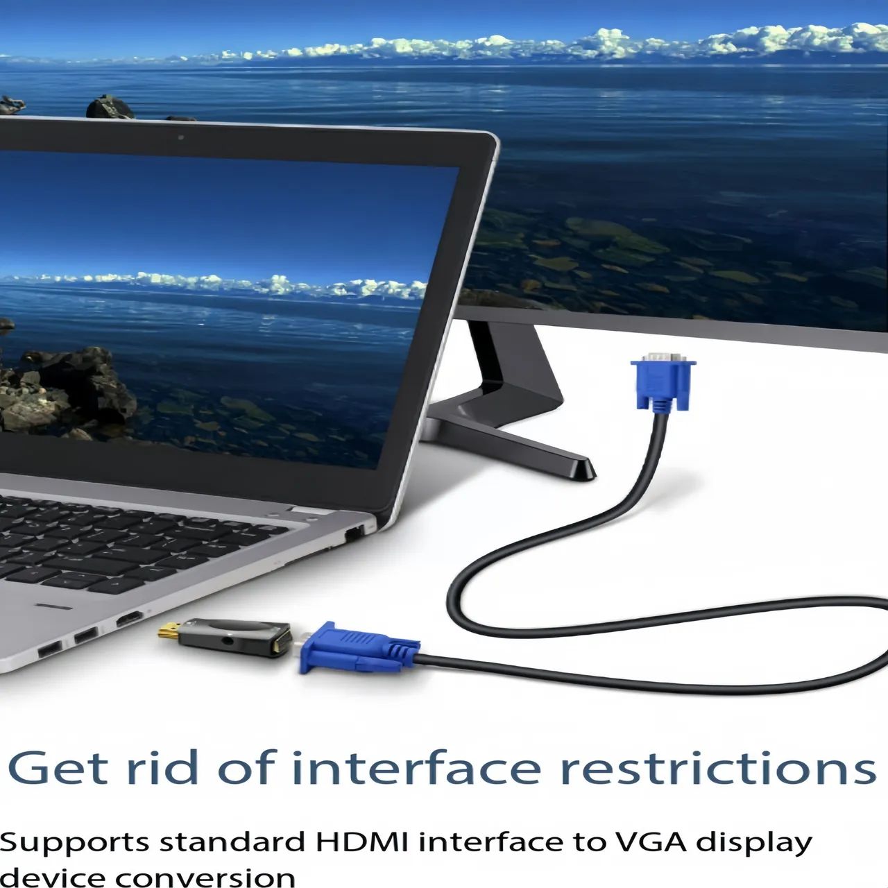 Adaptador conversor HDMI para VGA com interface de áudio  - Foto 5