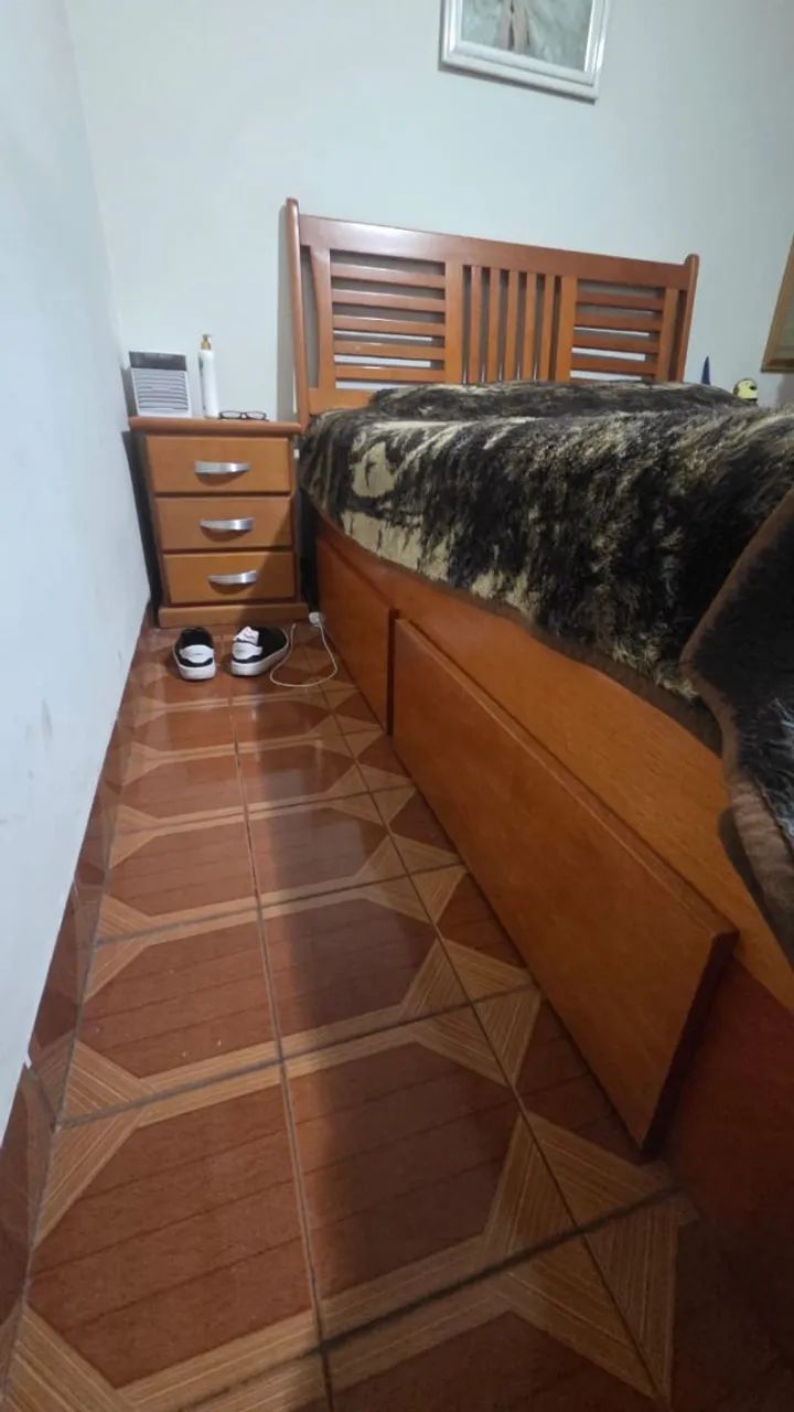 CAMA CASAL MADEIRA COM GAVETAS E COLCHÃO  - Foto 5