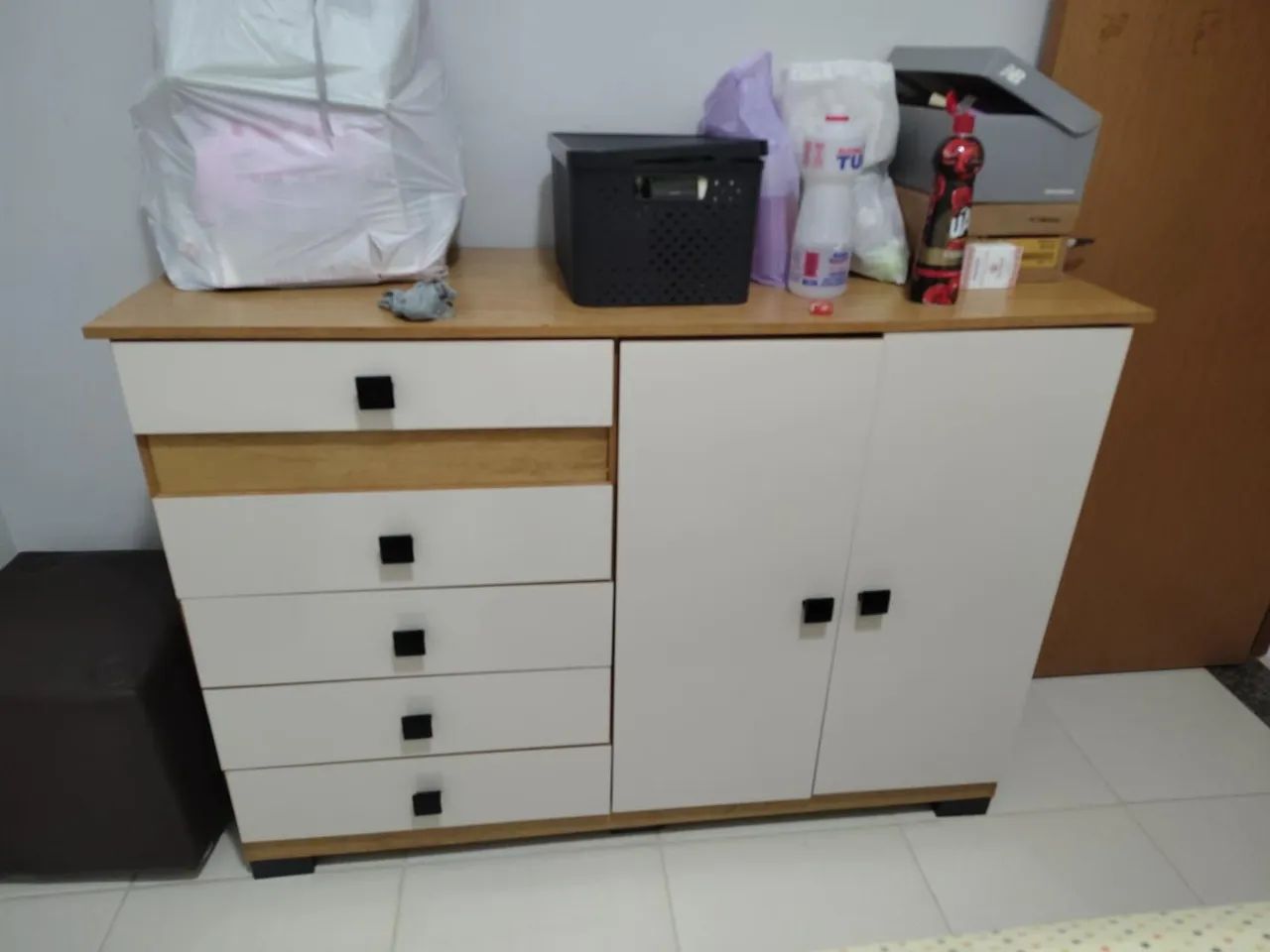 Cômoda Araplac Malu 5 Gavetas + 2 Portas
