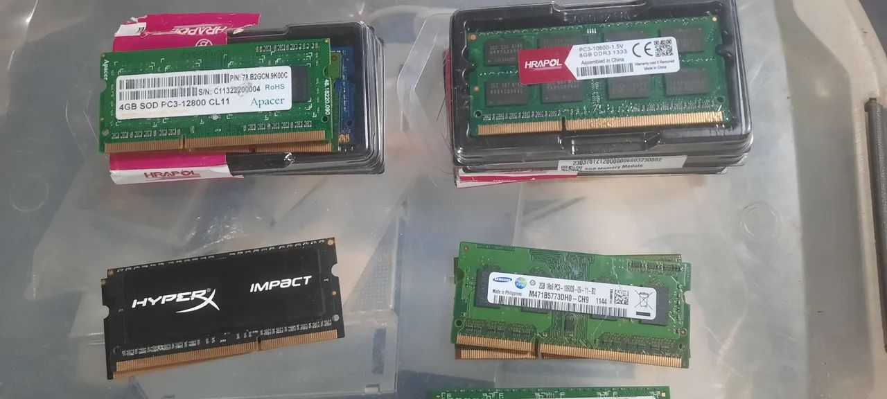 Memória ram notebook 2,4 e 8gb