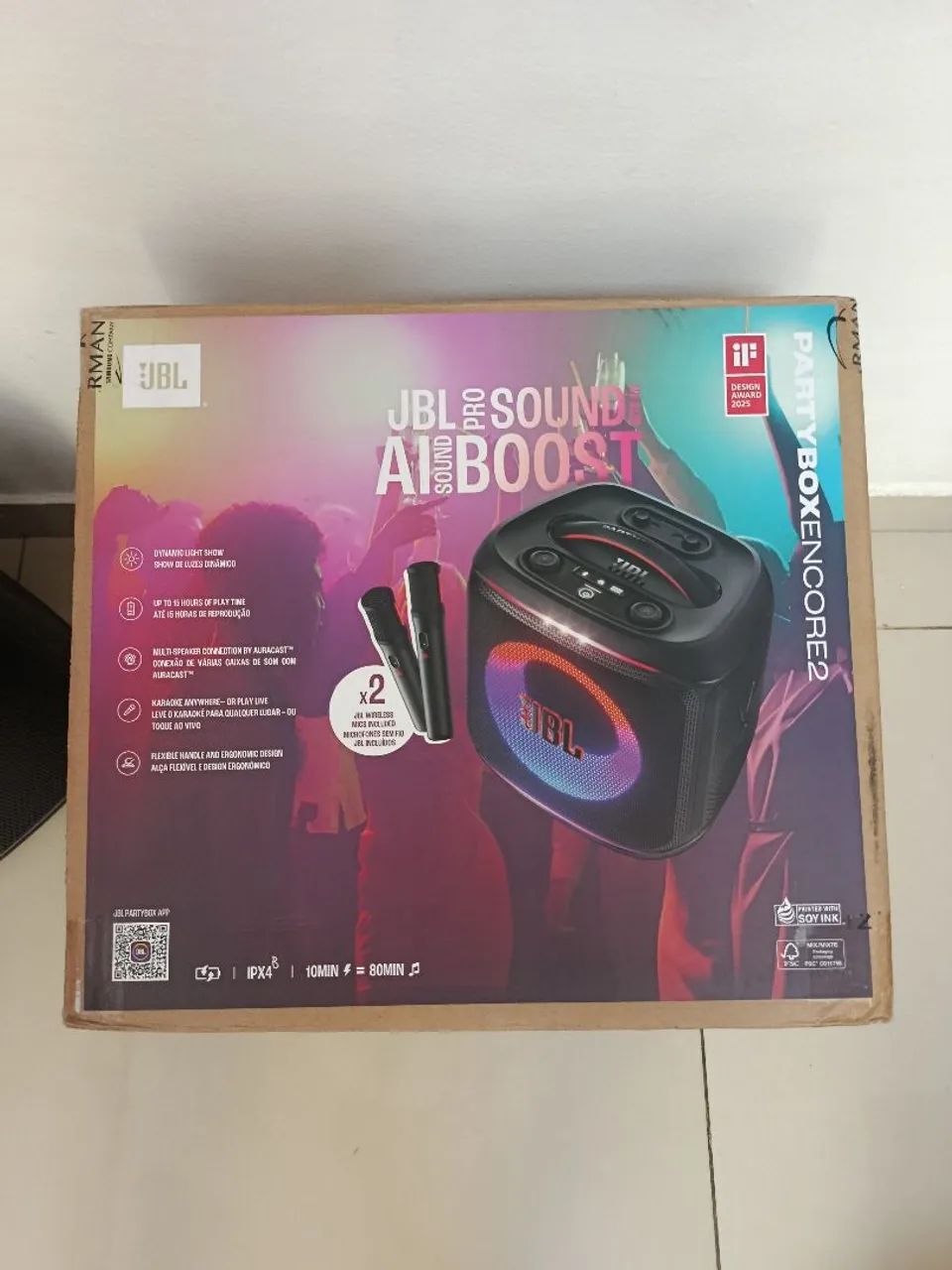 Partybox Encore 2 com microfone 