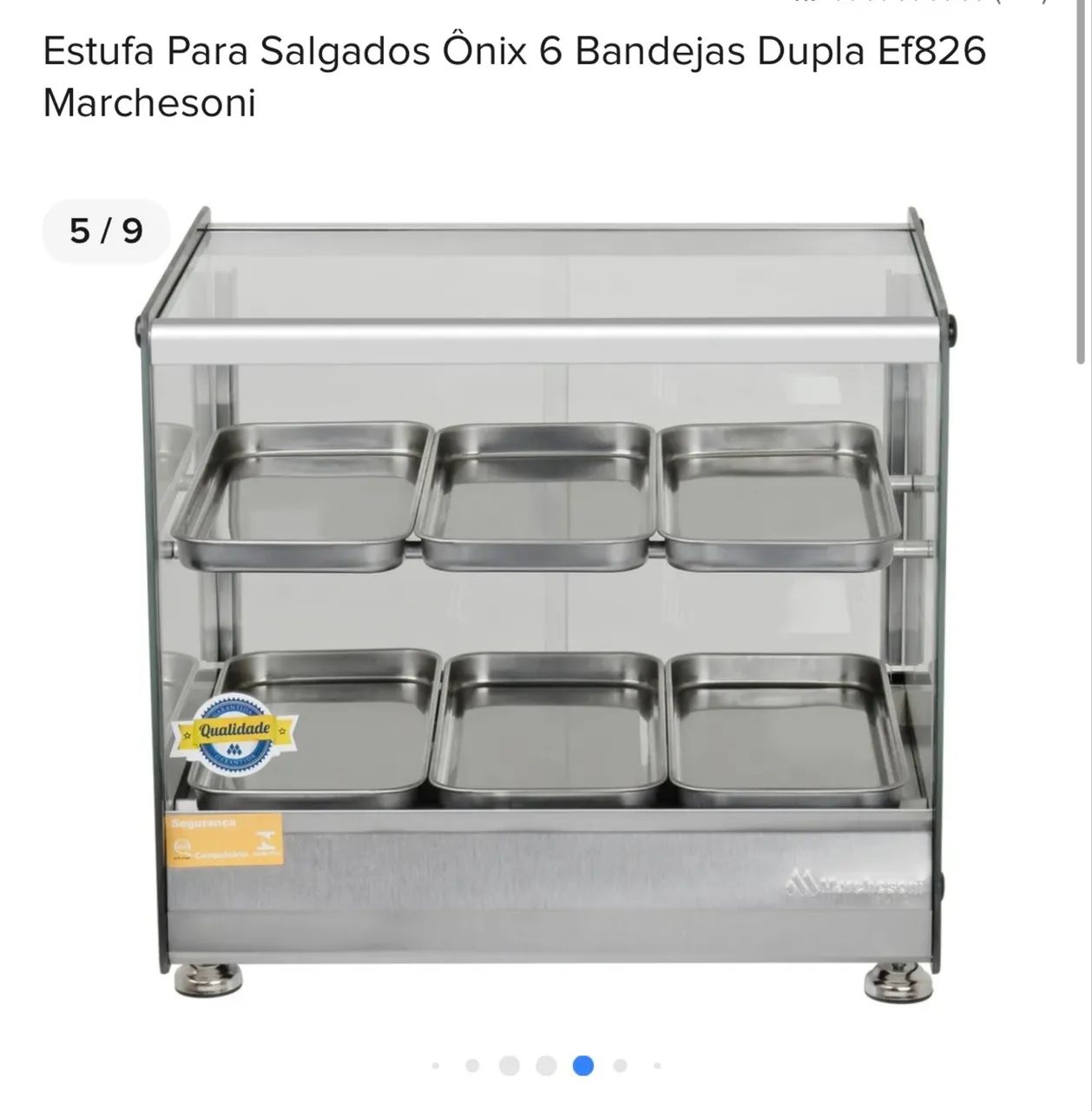 Estufa para salgados 6 bandejas dupla *NOVA*