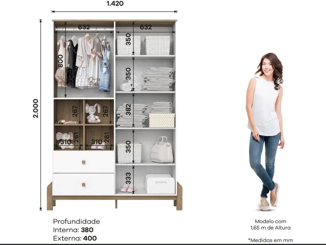 Guarda roupa, berço e cômoda  - Foto 4