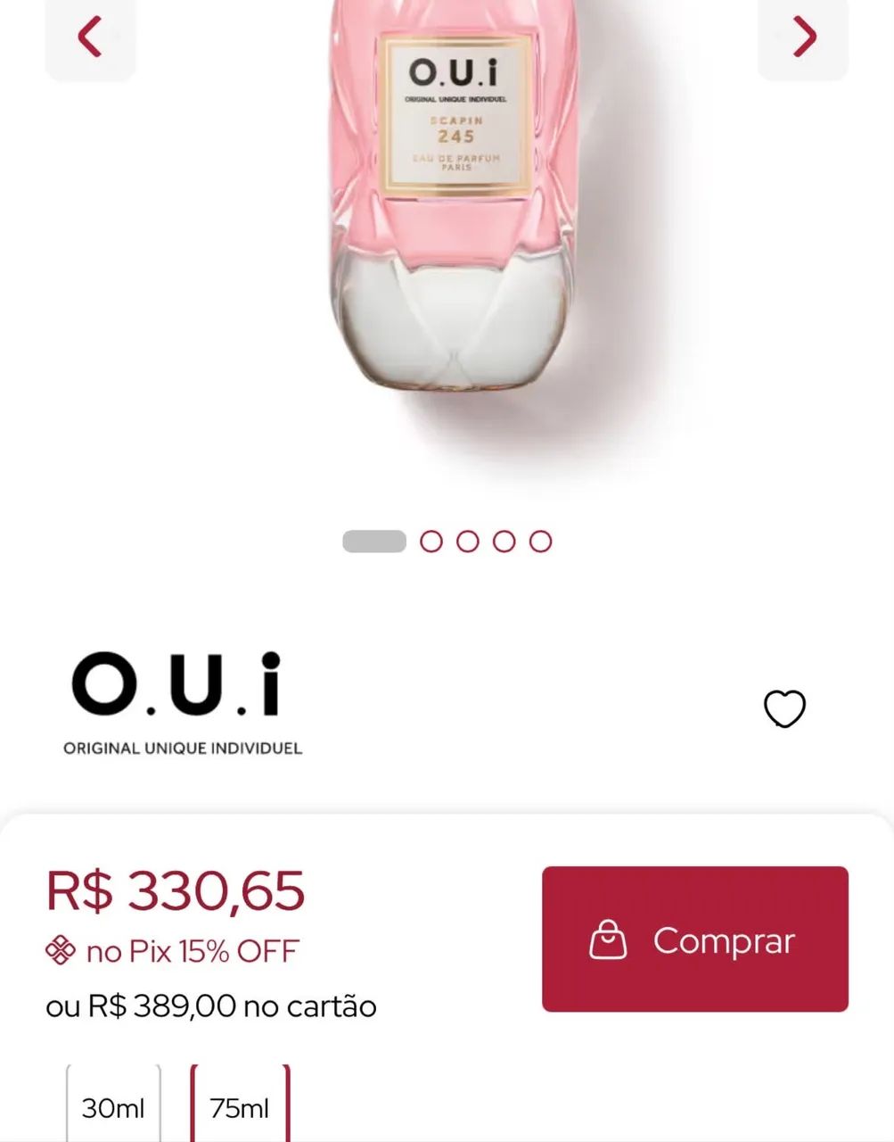 Perfume O.U.I scapin 245 75ml - Foto 2