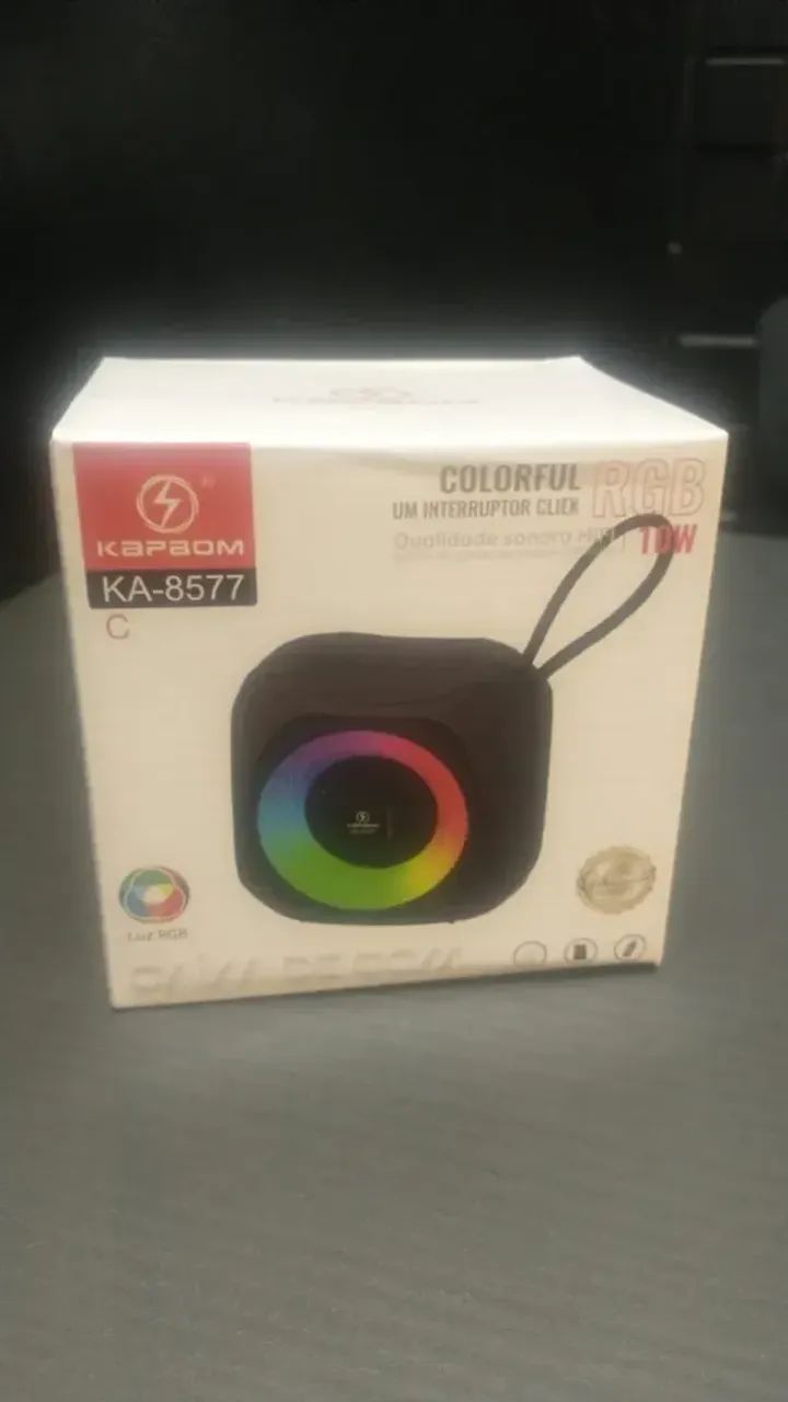 Caixa de Som Bluetooth e LUZ RGB