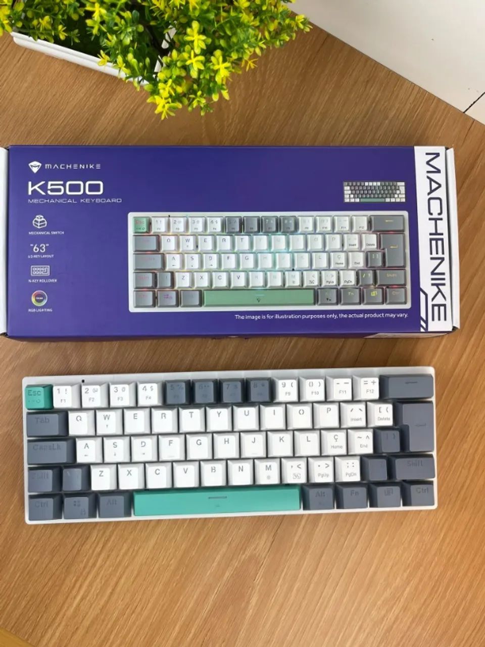 Teclado Mecânico Machenike K500-B61 Red Switch RGB Original Lacrado - Foto 2
