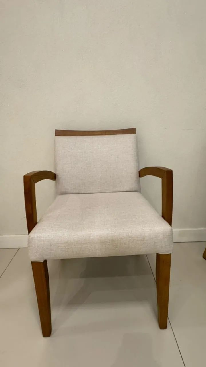 Poltrona em linho cinza claro - Foto 2
