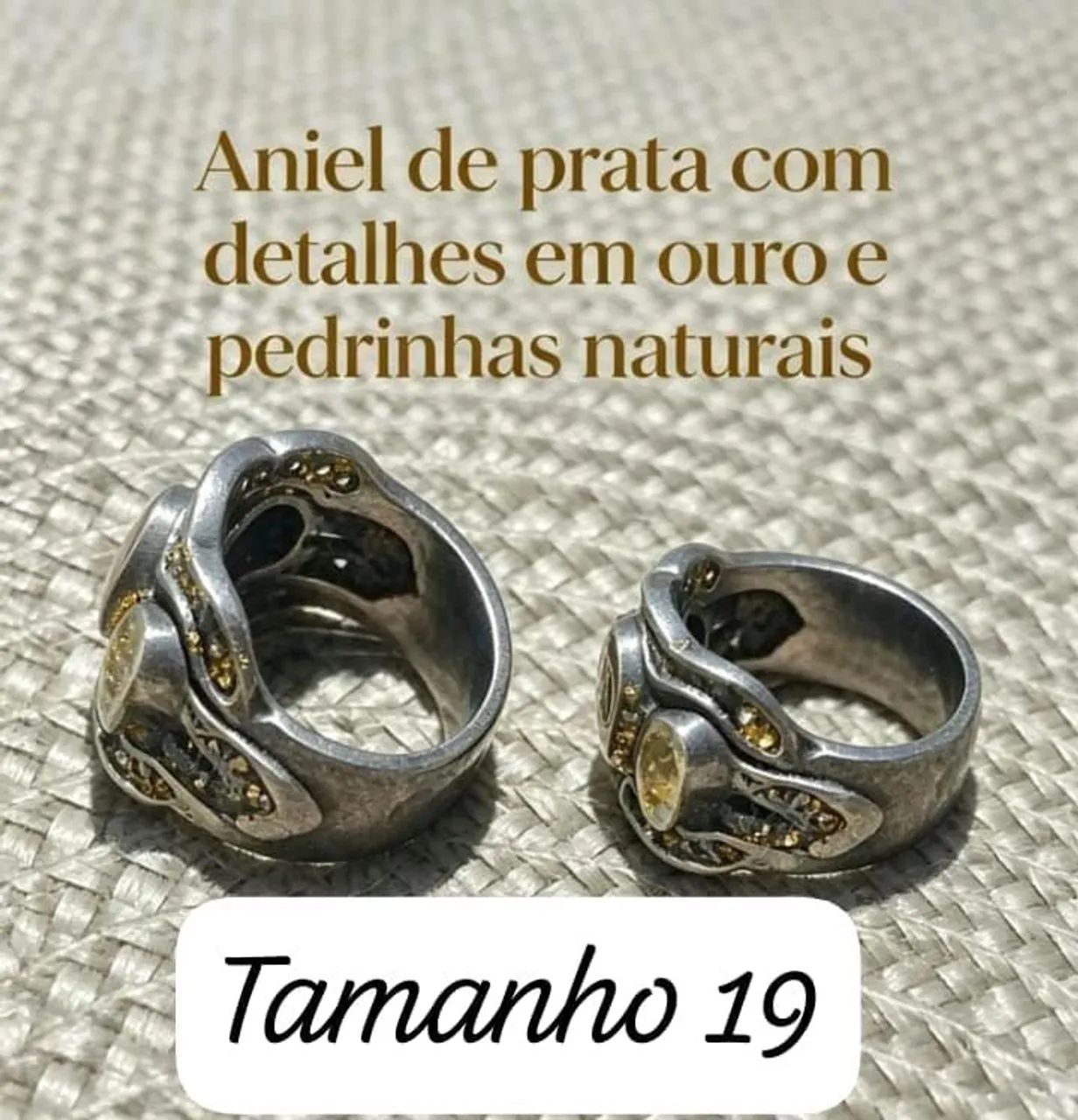 Anel de prata com detalhes em ouro - Foto 2