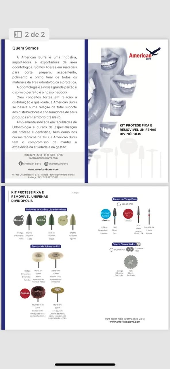 Kit polidor prótese UNIFENAS