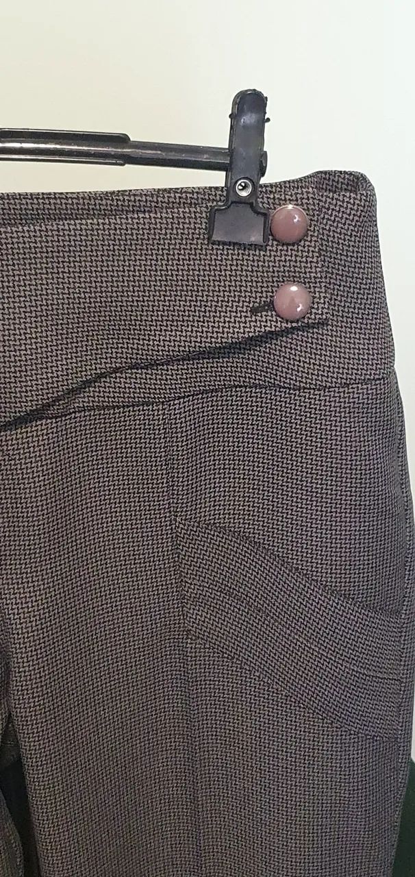Calça Preta  Estampa Padrão Herringbone -  P. A Concept - Foto 2