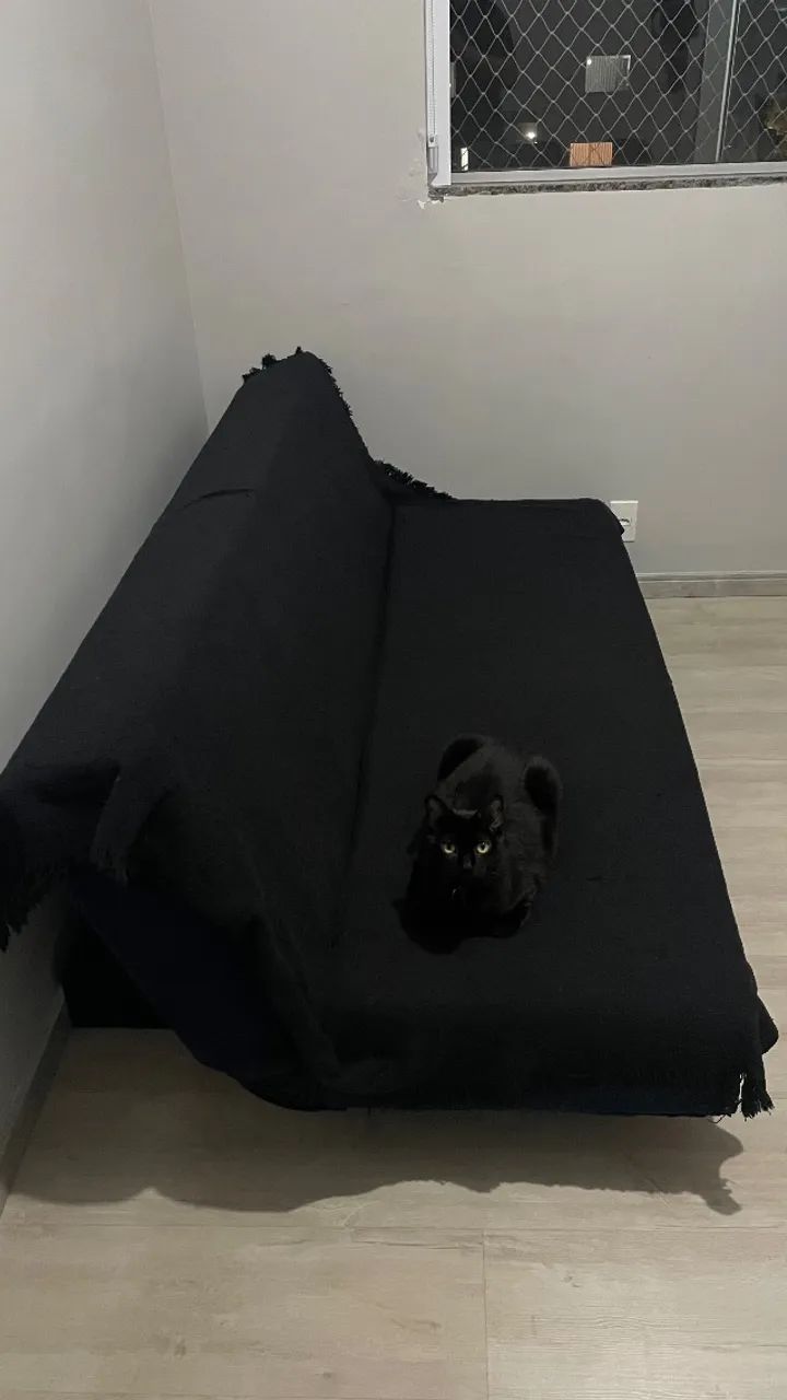 Sofá-Cama Casal 3 Lugares Jimmy Suede Azul Marinho - Foto 2