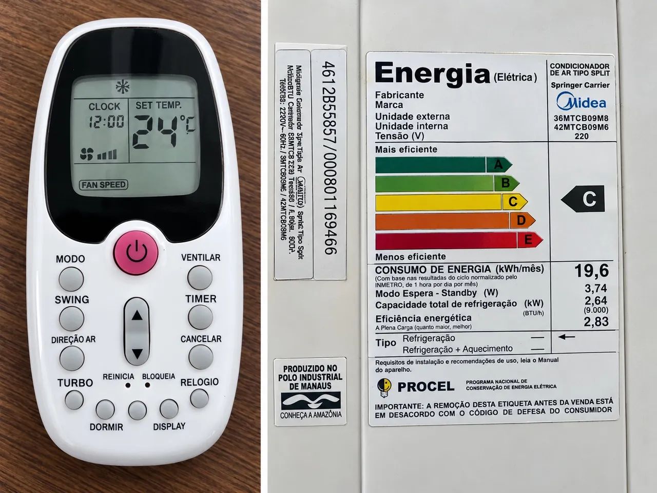 Ar-condicionado Midea 9.000 BTUs - 220V - Foto 3