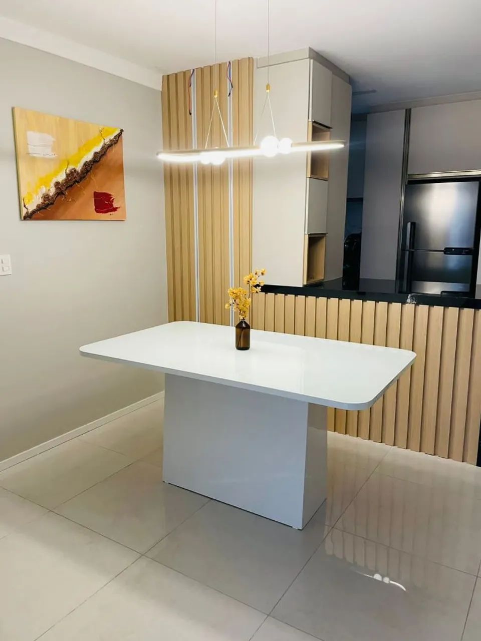 Mesa de Jantar Retangular Luxo 100%Mdf com vidro Laqueado  - Foto 3