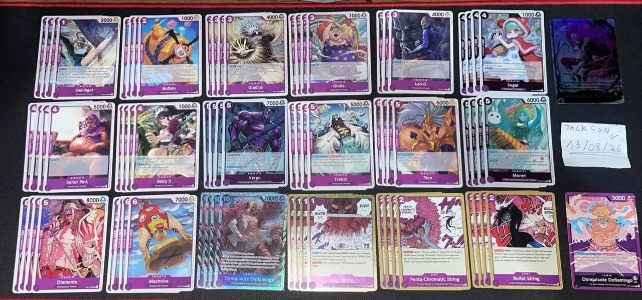 Deck Doflamingo Roxo + Pool completa + Extras One Piece TCG - Foto 4