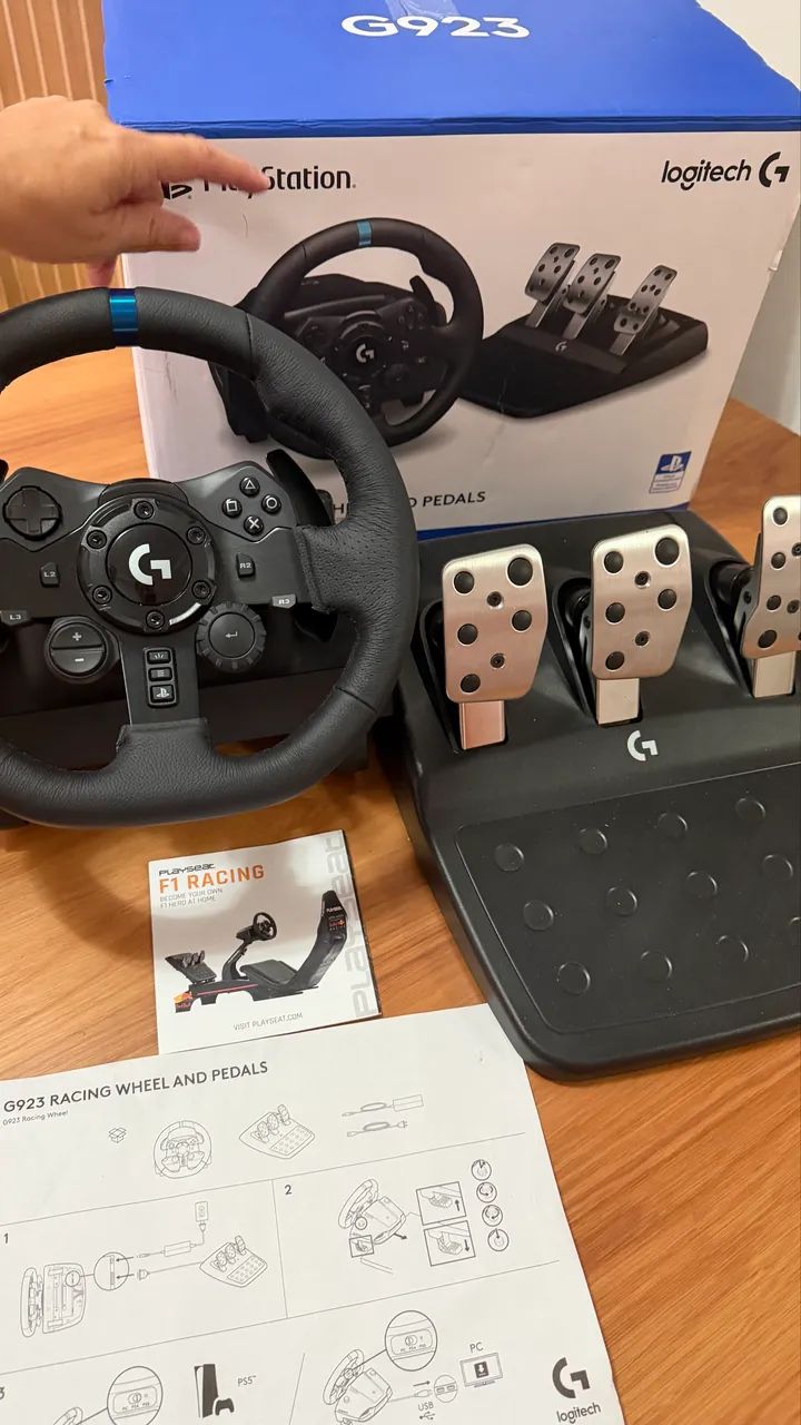 Volante Logitech G923 TrueForce - Completo e em ótimo estado - Foto 3
