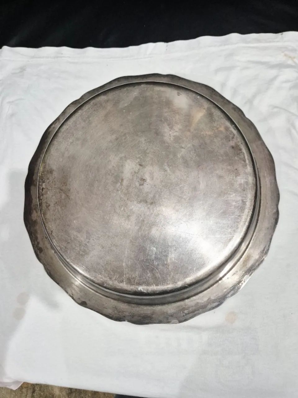 Salva Bandeja Grande 40cm Casa Das Festas Prateada Vintage - Foto 2