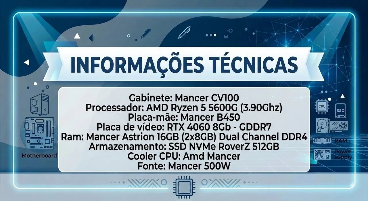 Pc Gamer Ryzen 5 +RTX 4060 - Foto 5