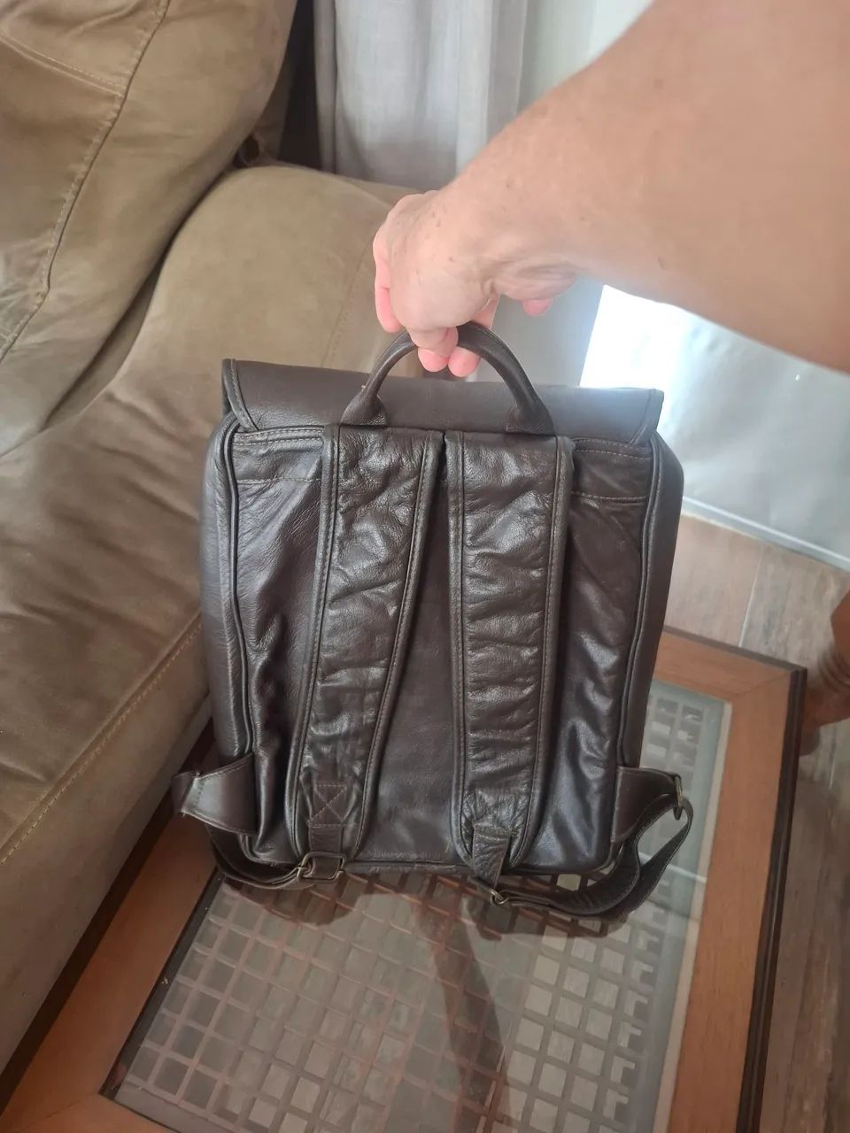 Mochila bagaggio couro. - Foto 3