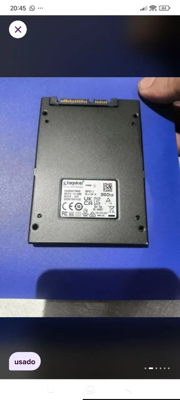 SSD Kingston 960gb em excelente estado de funcionamento e qualidade  - Foto 2