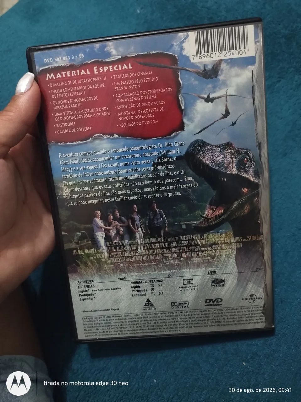 Jurassic park 3 sem arranhão nenhum dvd - Foto 3