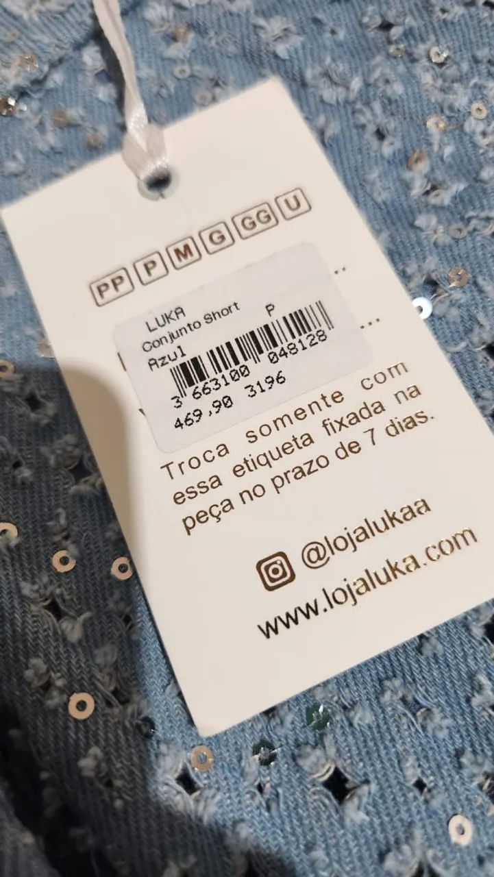 Conjunto Short Azul TAM P - NOVO - Foto 4