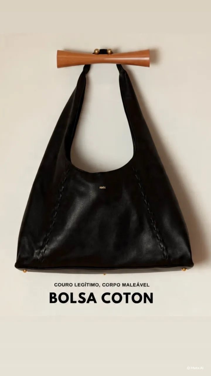 Bolsa hobo Adô Atelier 100% couro 