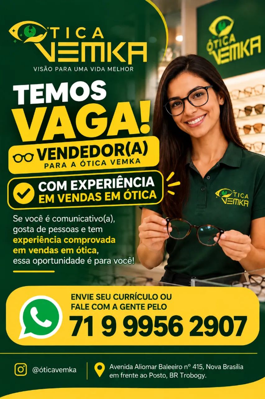 VENDEDOR(A) DE ÓTICA 