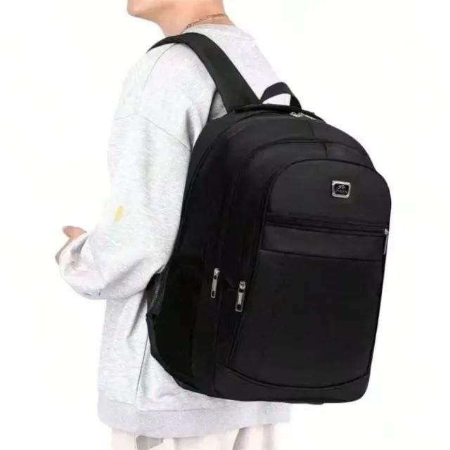 Mochila Bolsa Escolar Premium Resistente Prática Trabalho - Preta - Foto 4