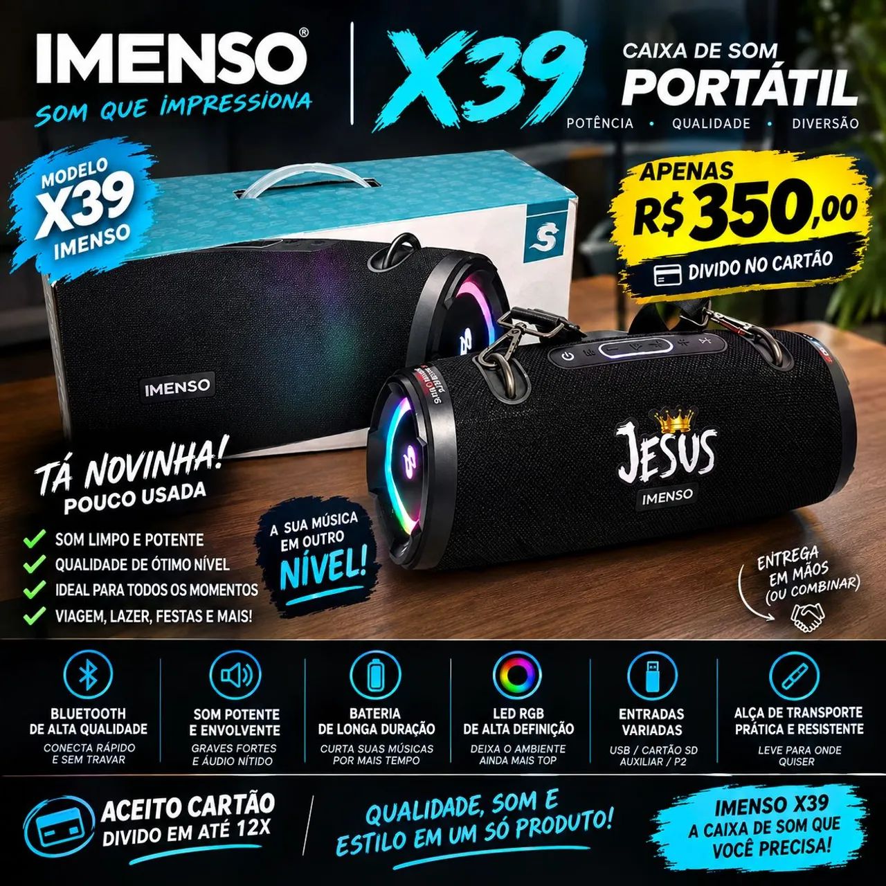 Caixa de som imenso x39 100w