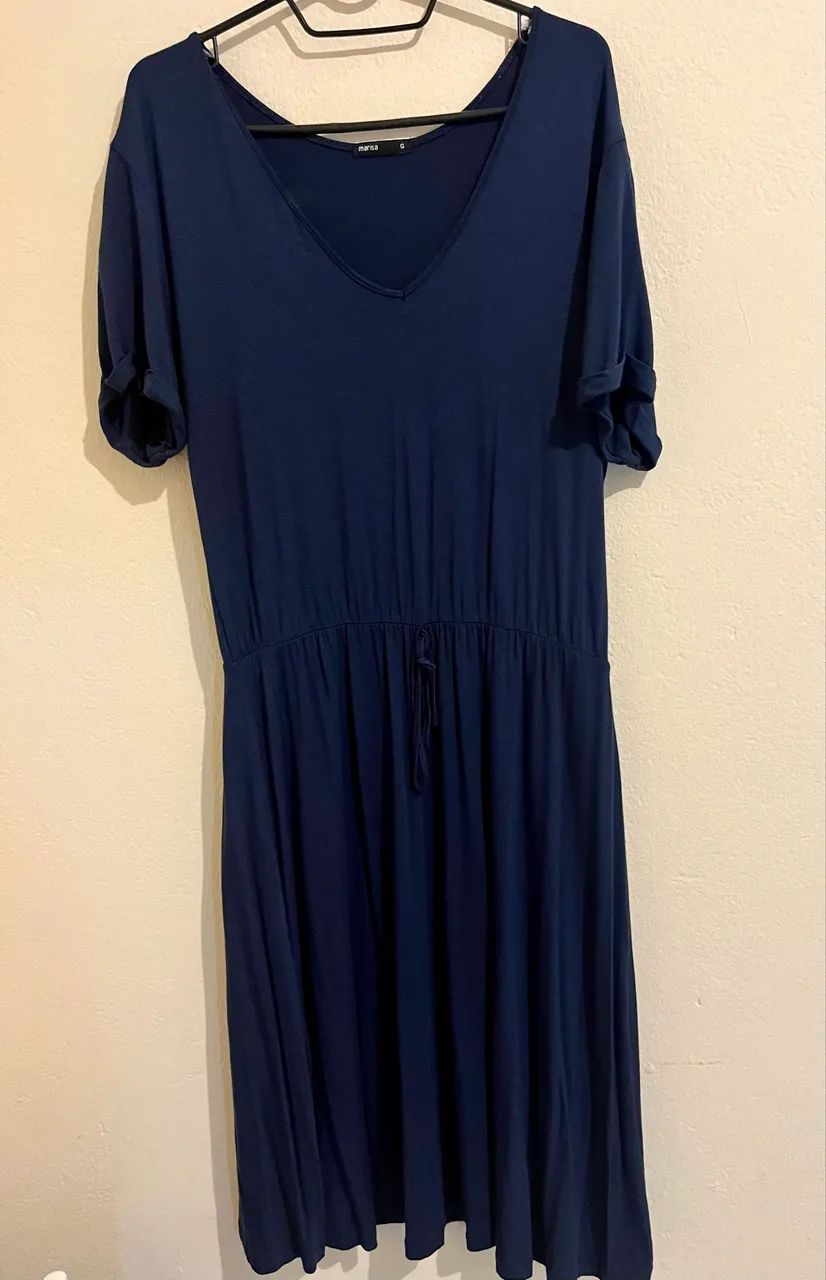 Vestido azul escuro leve e confortável  - Foto 2