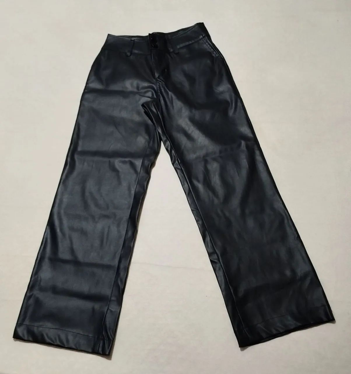 Calça preta couro - n. 36/P