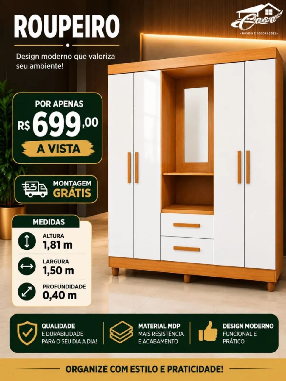 Guarda Roupa Solteiro 