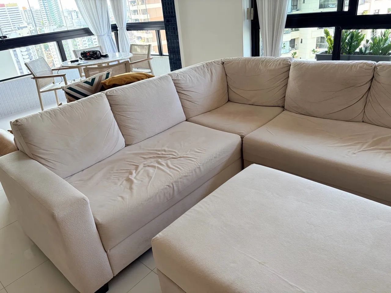 Conjunto estofado com long chaise 7 lugares - Foto 4