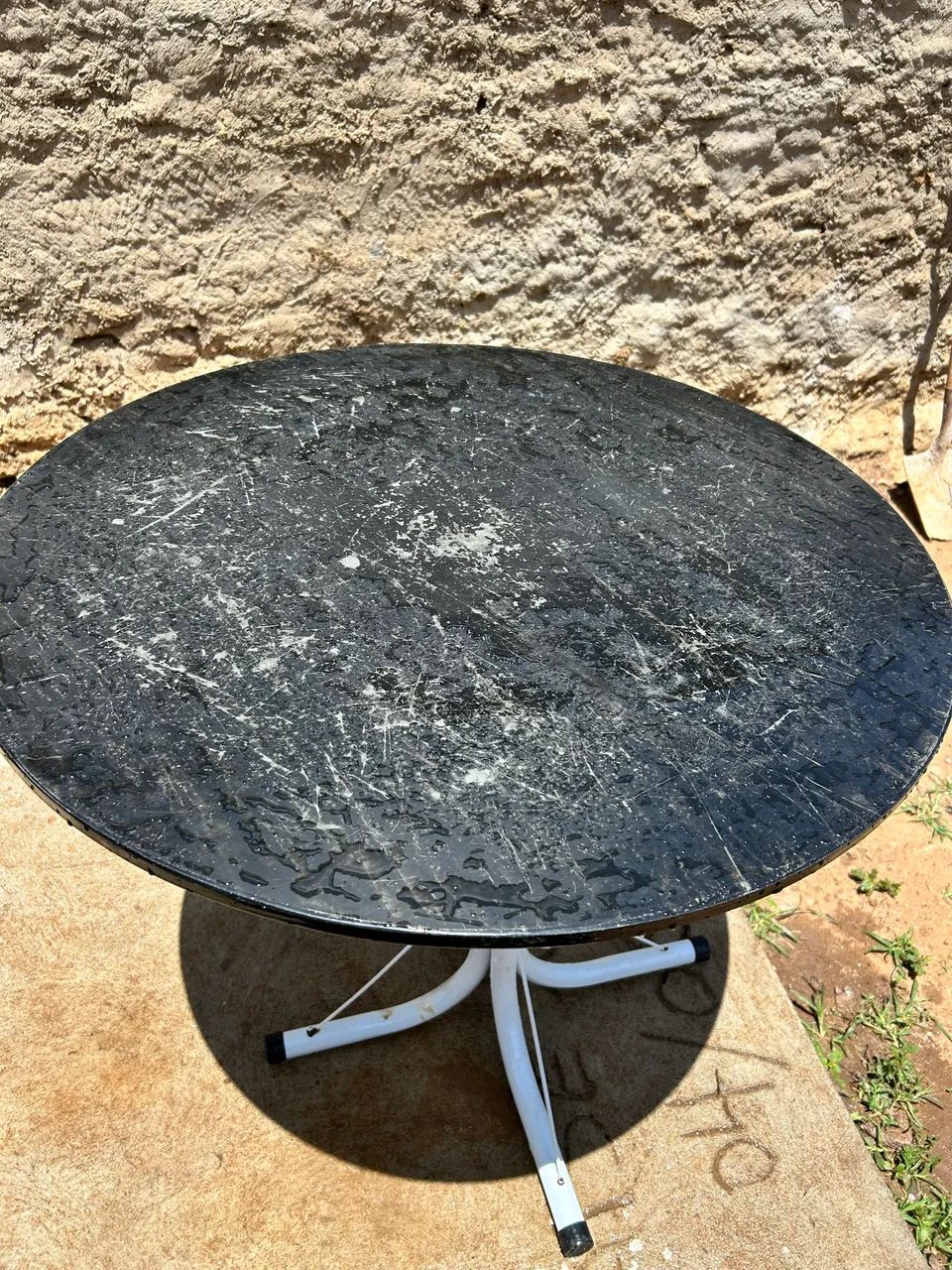 Mesa 4 cadeiras, pedra de mármore 
