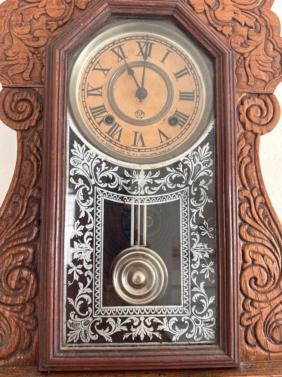 Relógio de Pêndulo Antigo Ansonia Clock Co. 65581362635651122