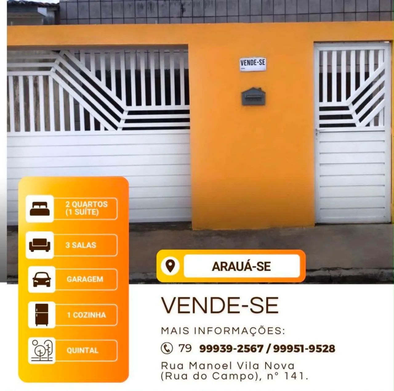VENDE-SE CASA EM ARAUÁ/SE